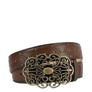 CD999RS - Cuadra honey western cowgirl leather belt for women