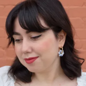 Ceramic Flower Hoop Earrings by Meghan Macwhirter