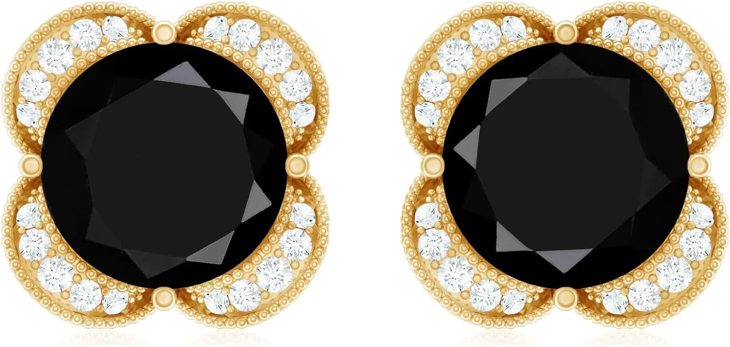 Certified 8 mm Lab Grown Black and White Diamond Earrings, Aaaa Quality, Black Diamond Stud Earrings - Ready To Gift