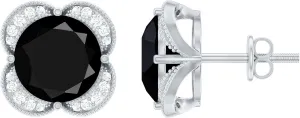 Certified 8 mm Lab Grown Black and White Diamond Earrings, Aaaa Quality, Black Diamond Stud Earrings - Ready To Gift