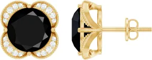 Certified 8 mm Lab Grown Black and White Diamond Earrings, Aaaa Quality, Black Diamond Stud Earrings - Ready To Gift