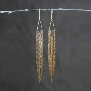 Chain Tassel Cascade Earrings (Gold Plated)