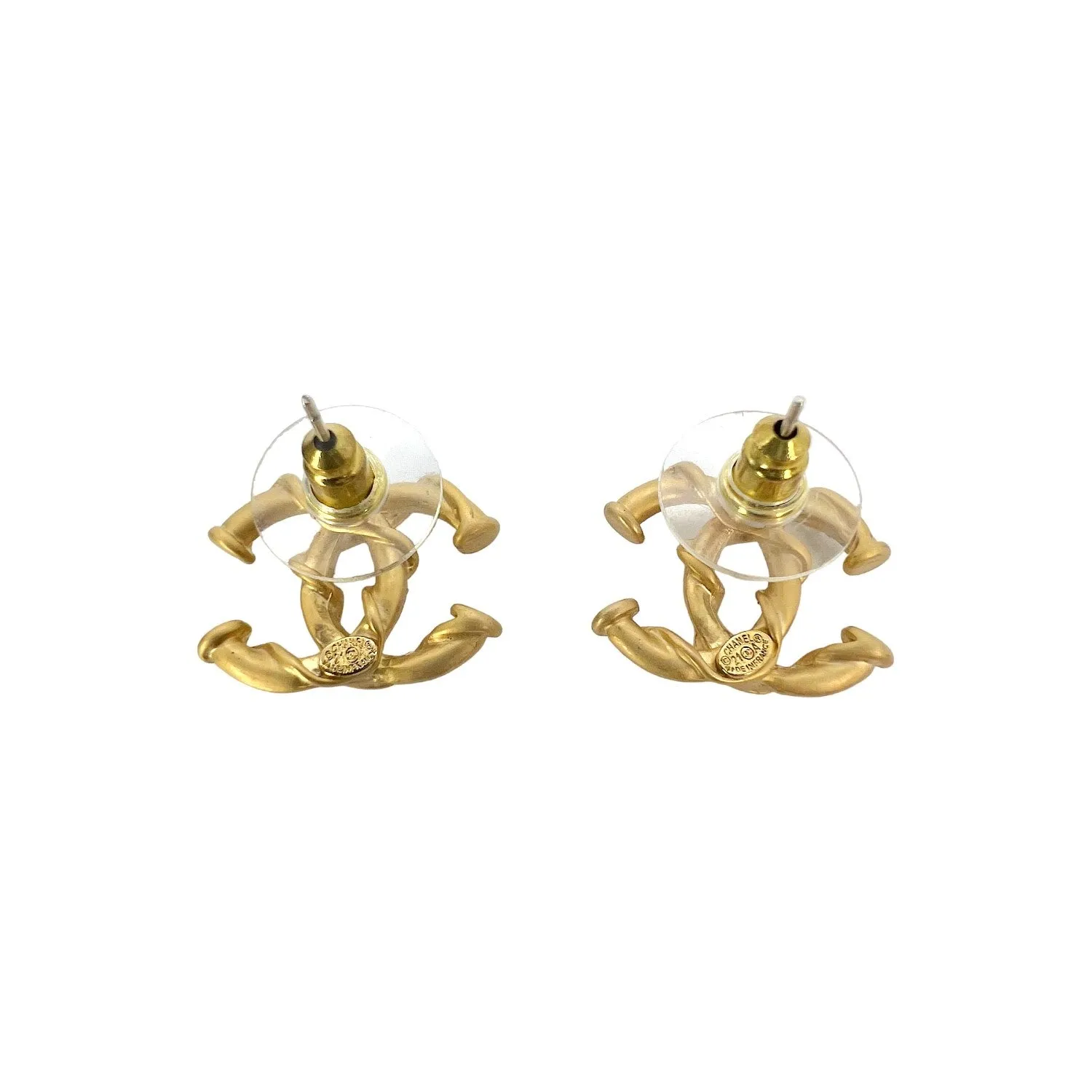 Chanel CC Faux Pearl Stud Earrings