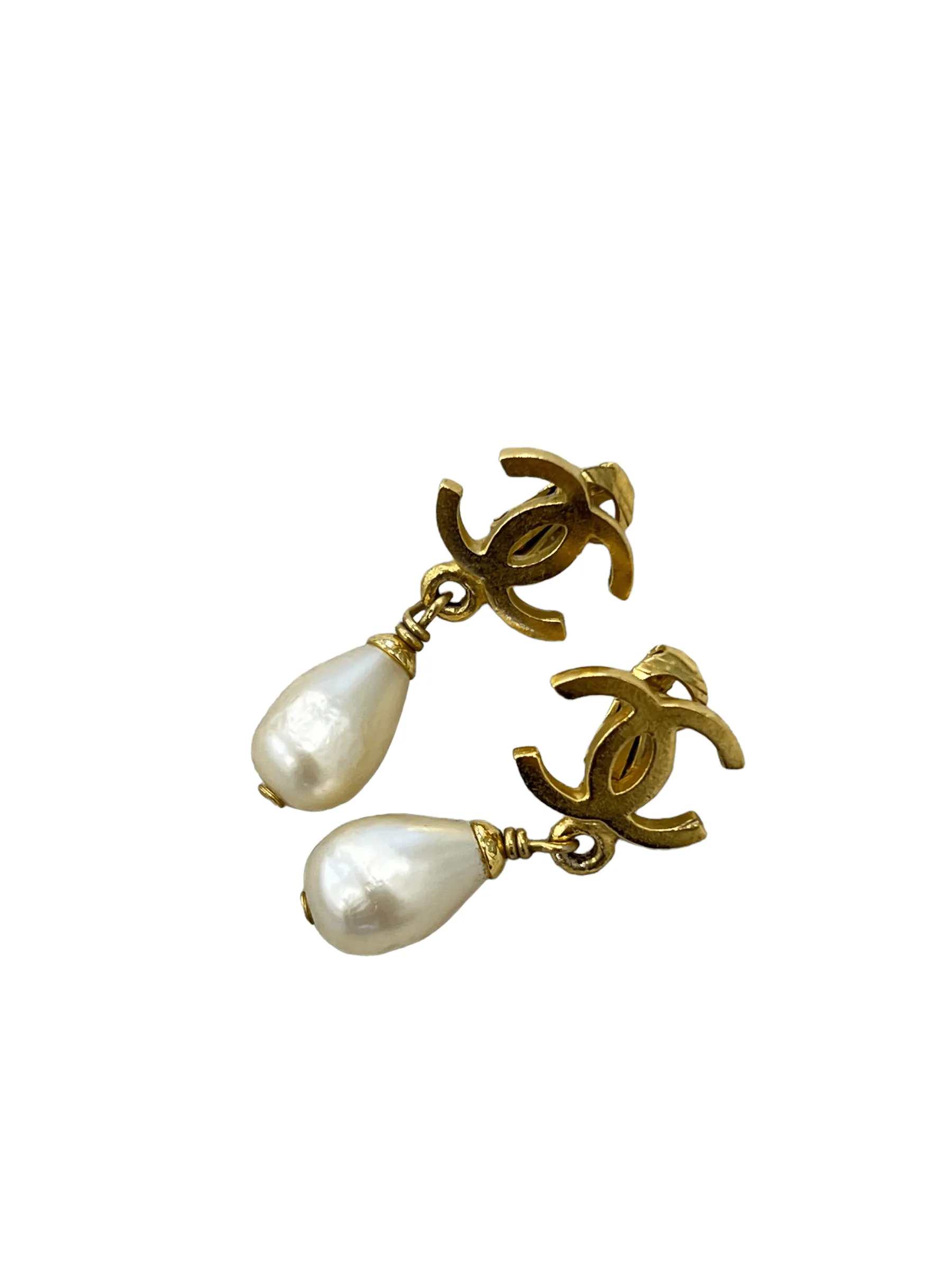 Chanel cc gripoix pearl earring AWL4521