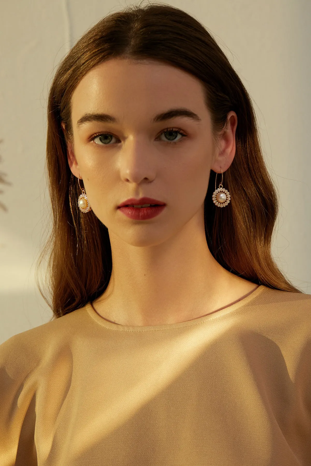 Chantilly Crystal Pearl Drop Earrings