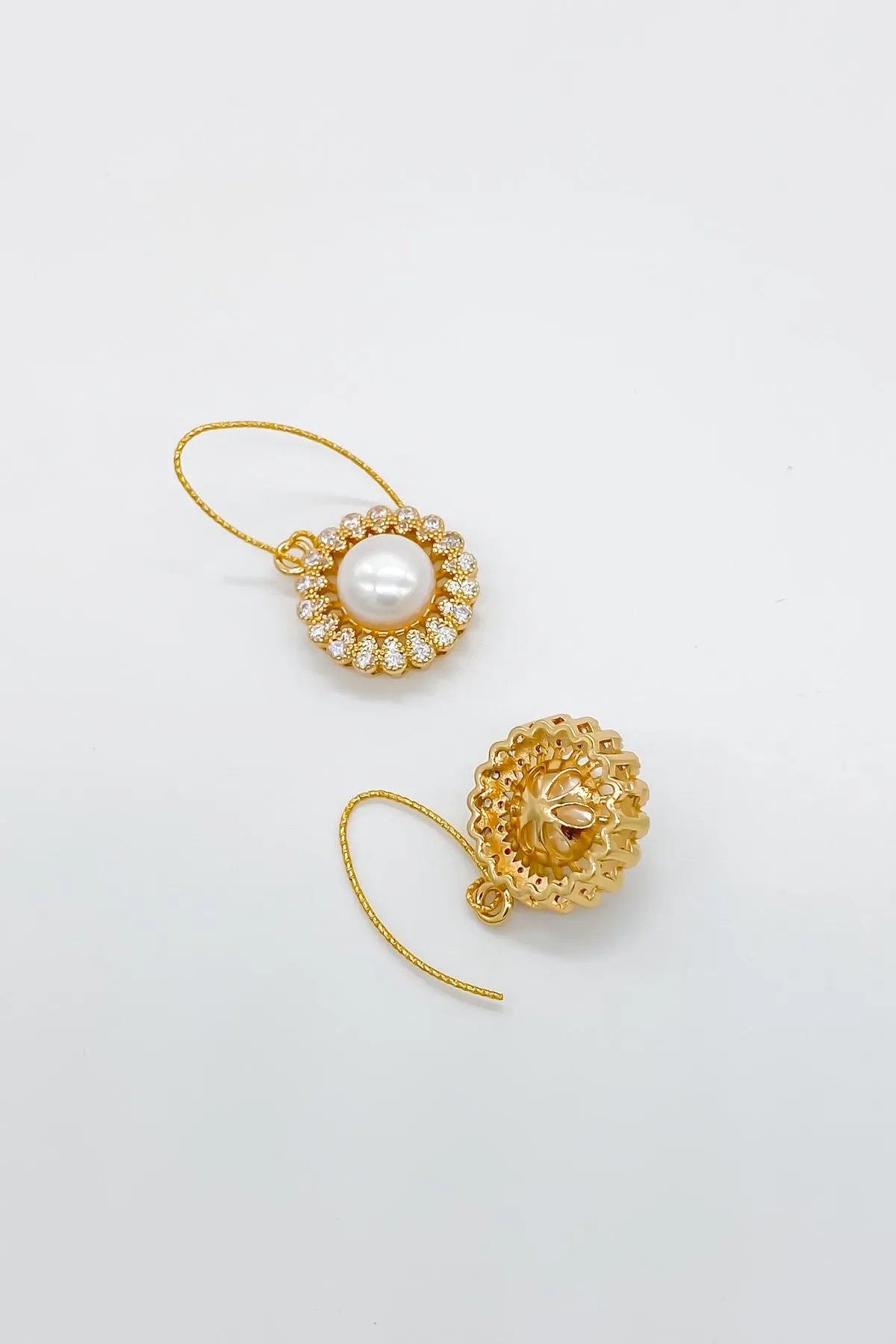Chantilly Crystal Pearl Drop Earrings