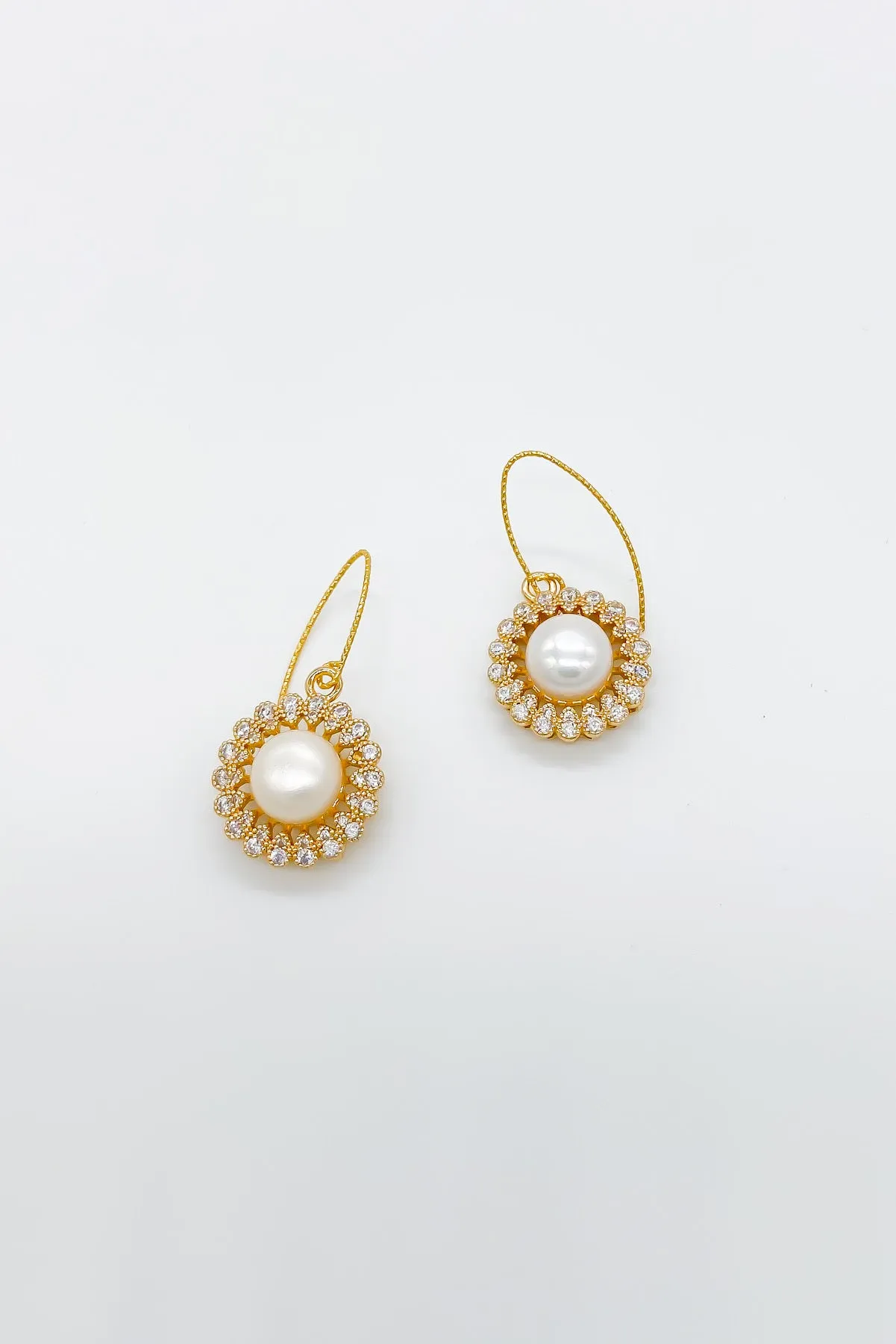 Chantilly Crystal Pearl Drop Earrings