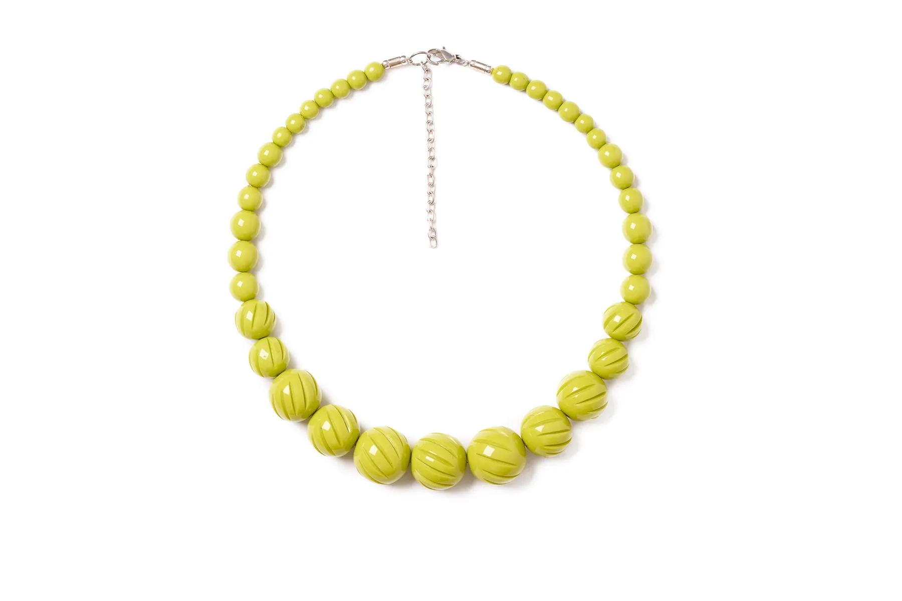 Chartreuse Heavy Carve Hoop Earrings