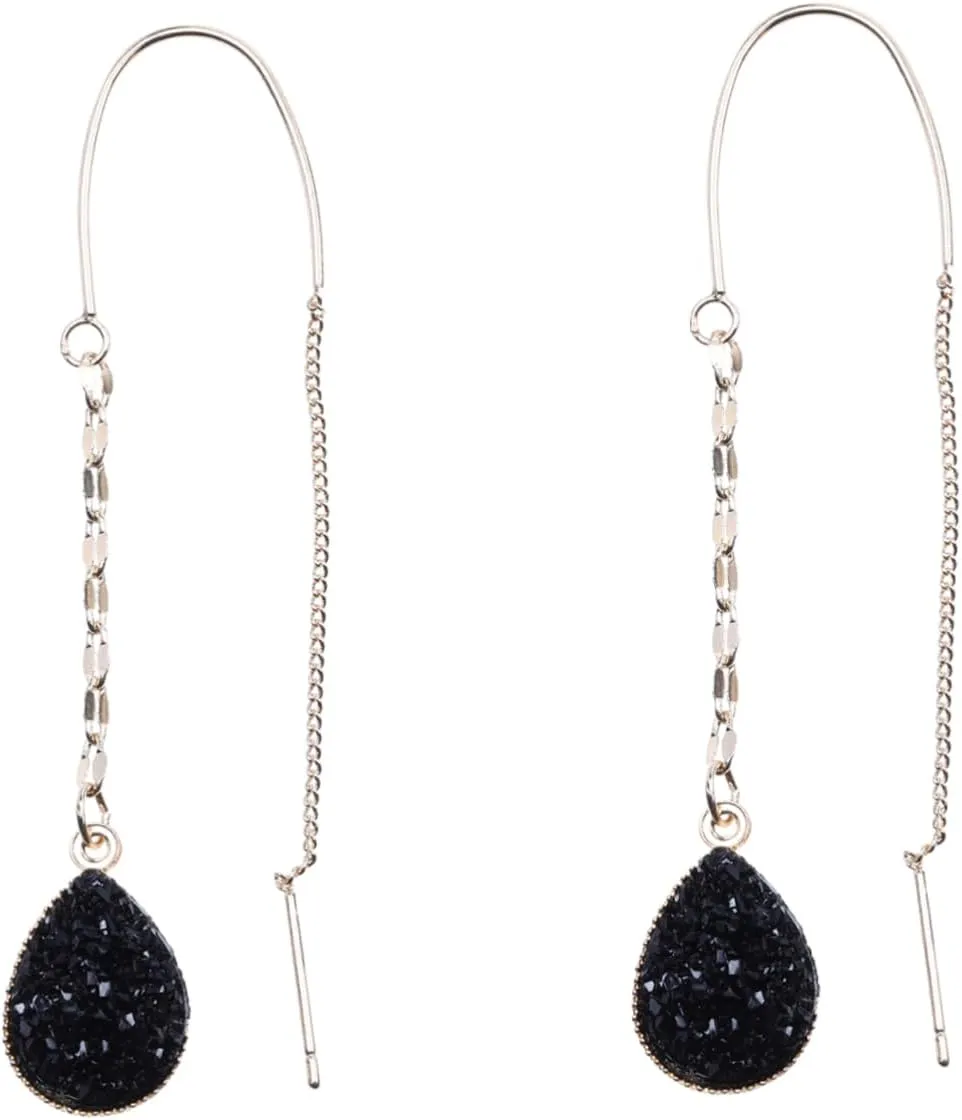 Chic Vintage Water Drop Earrings Ear Dangler Tassel Fashion Alloy Ear Jewelry for Women for Party Wedding