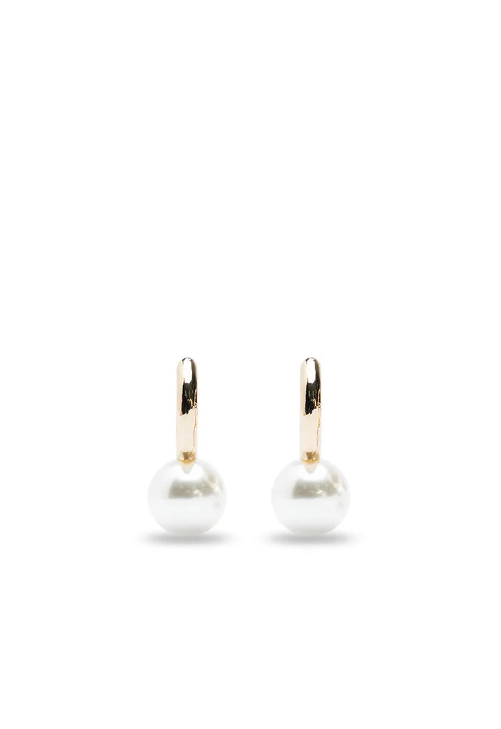 Choice Pearl Hoop Earring White-Gold