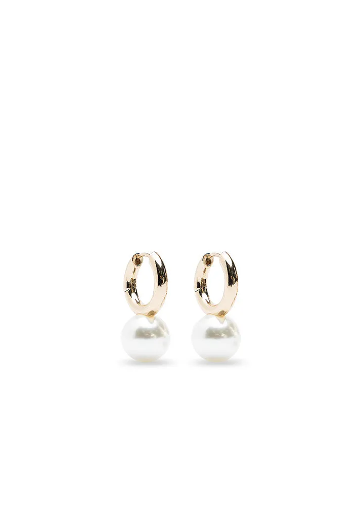 Choice Pearl Hoop Earring White-Gold