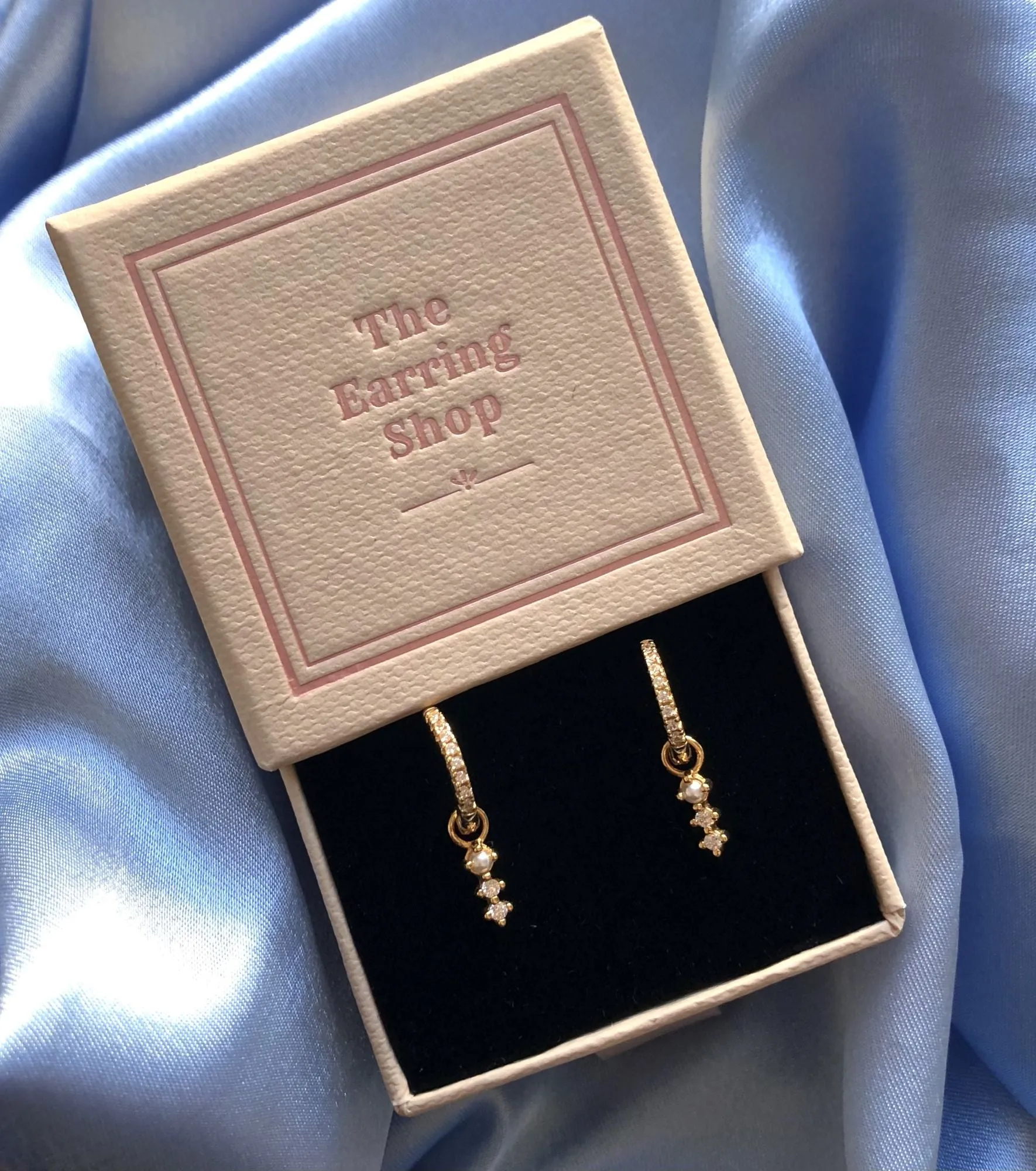 Chérie 18K Gold Plated Stud w. White Pearls