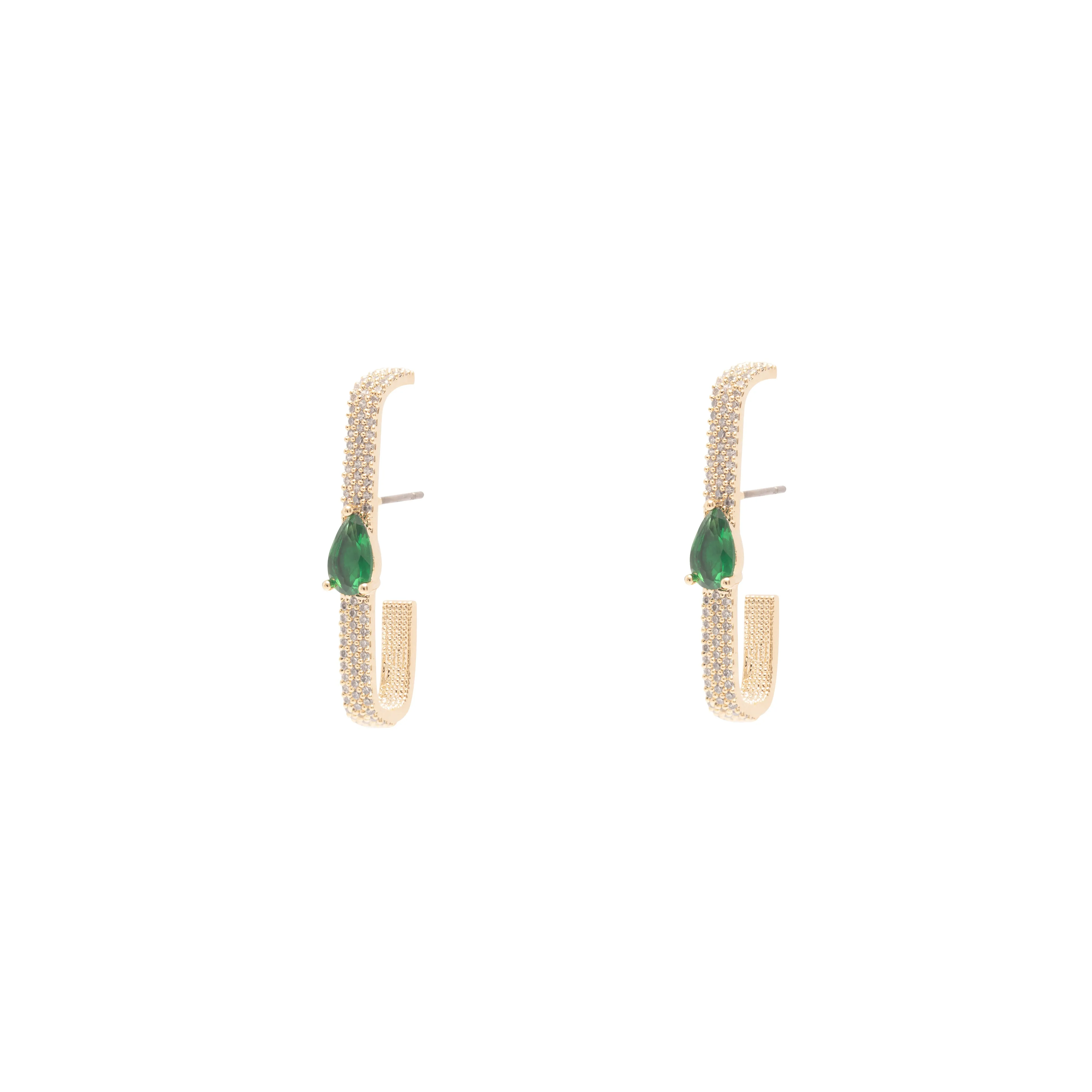 Christa emerald crystal hoops
