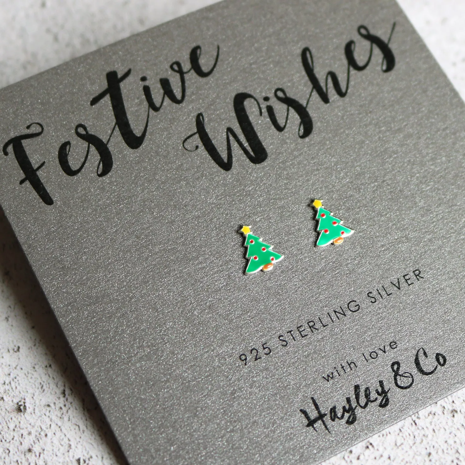 Christmas Tree Sterling Silver Earrings