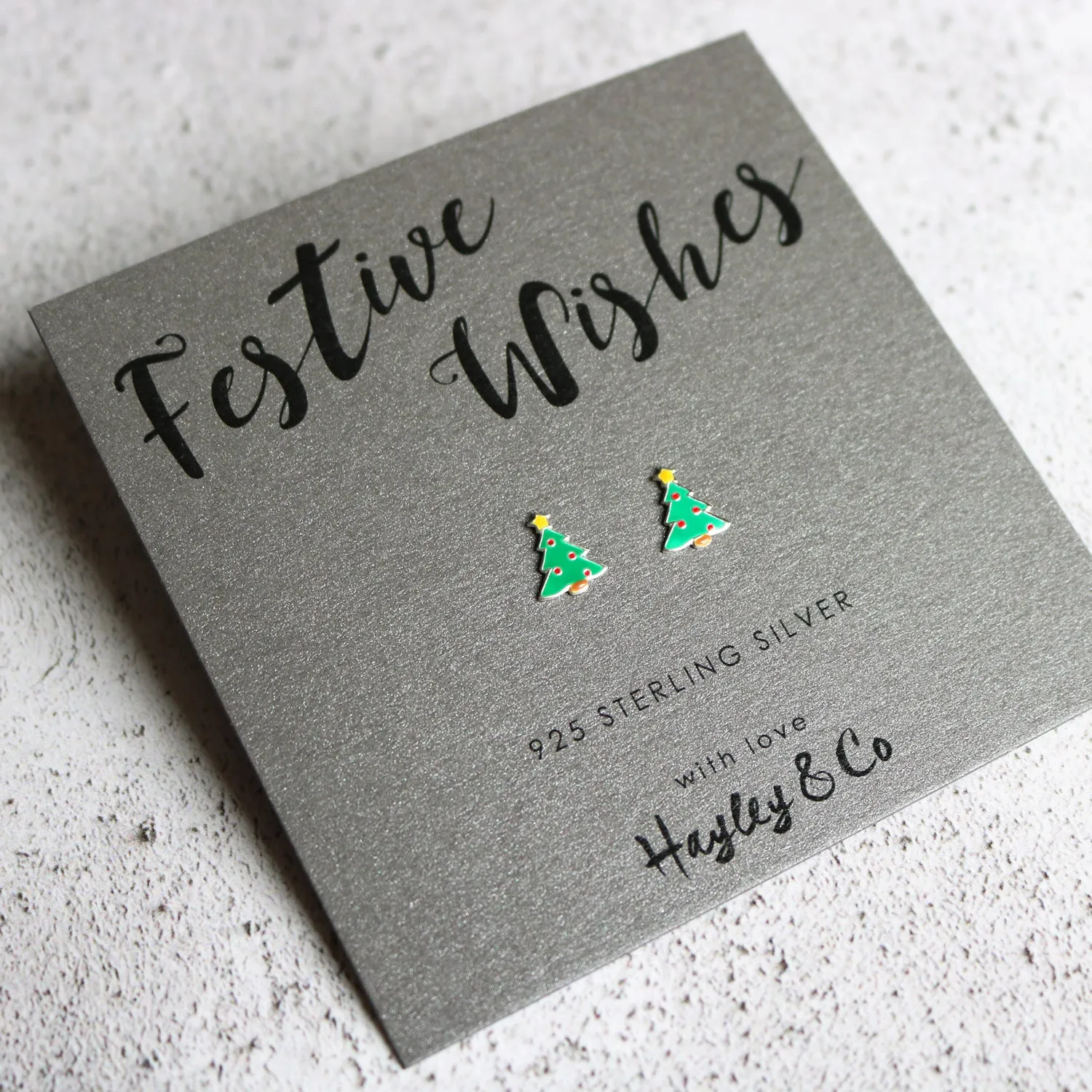 Christmas Tree Sterling Silver Earrings