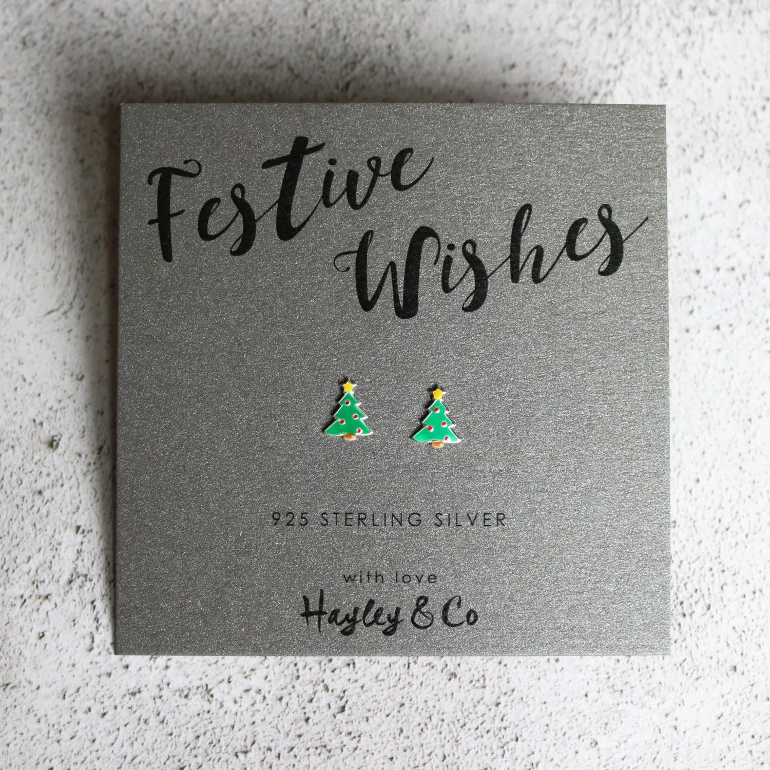 Christmas Tree Sterling Silver Earrings