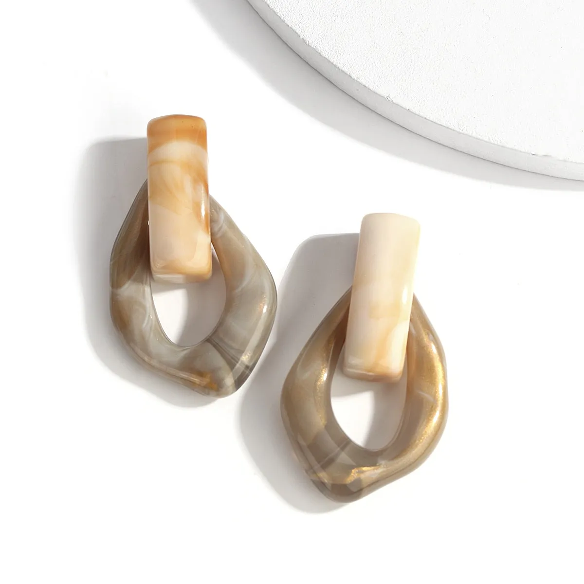 Chunky Clear Resin Colorful Earrings
