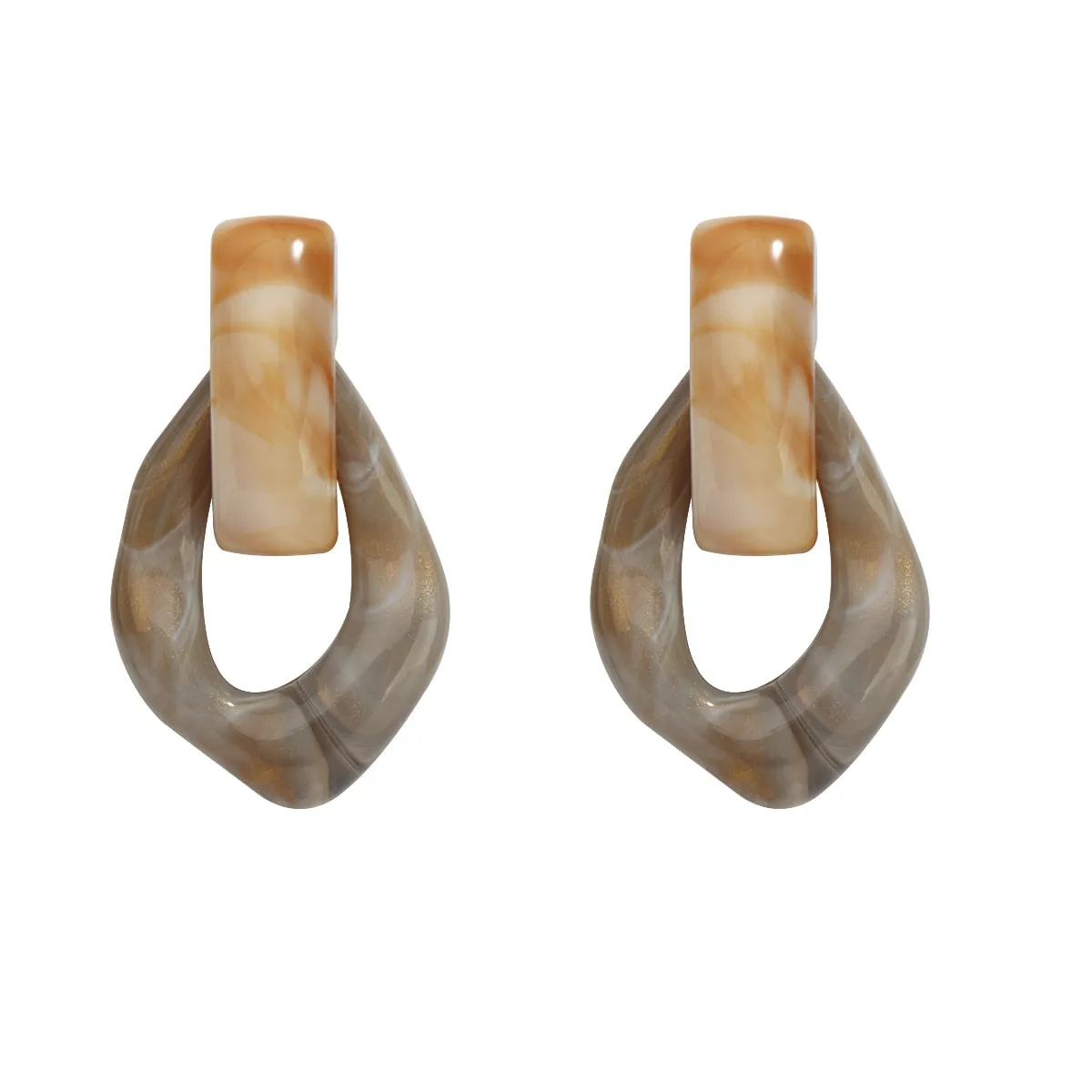 Chunky Clear Resin Colorful Earrings