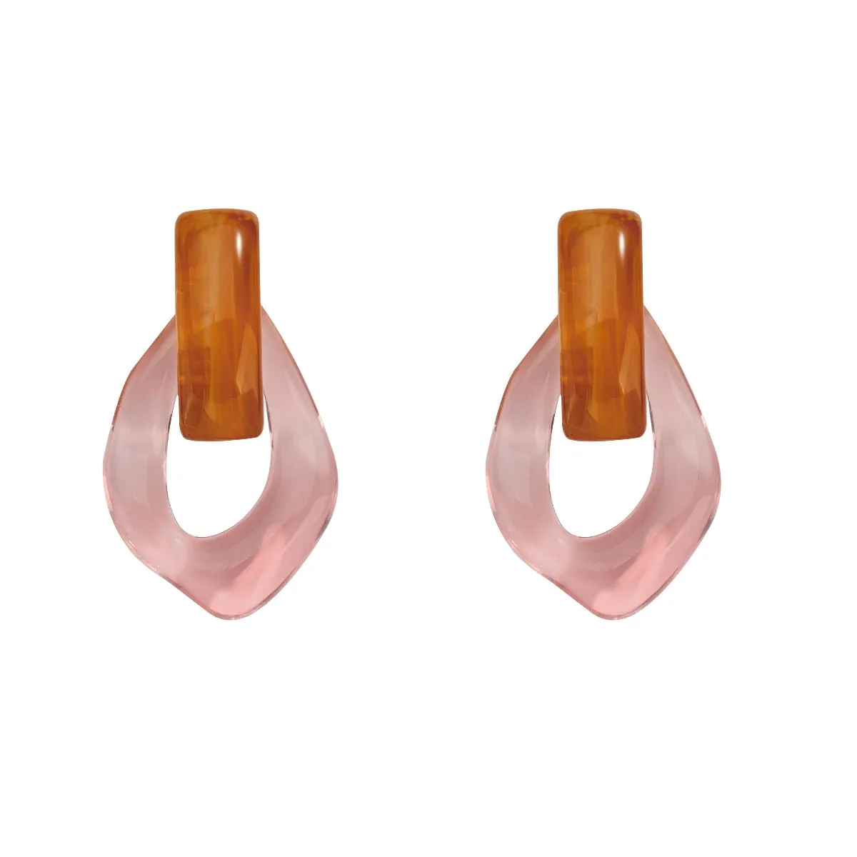 Chunky Clear Resin Colorful Earrings