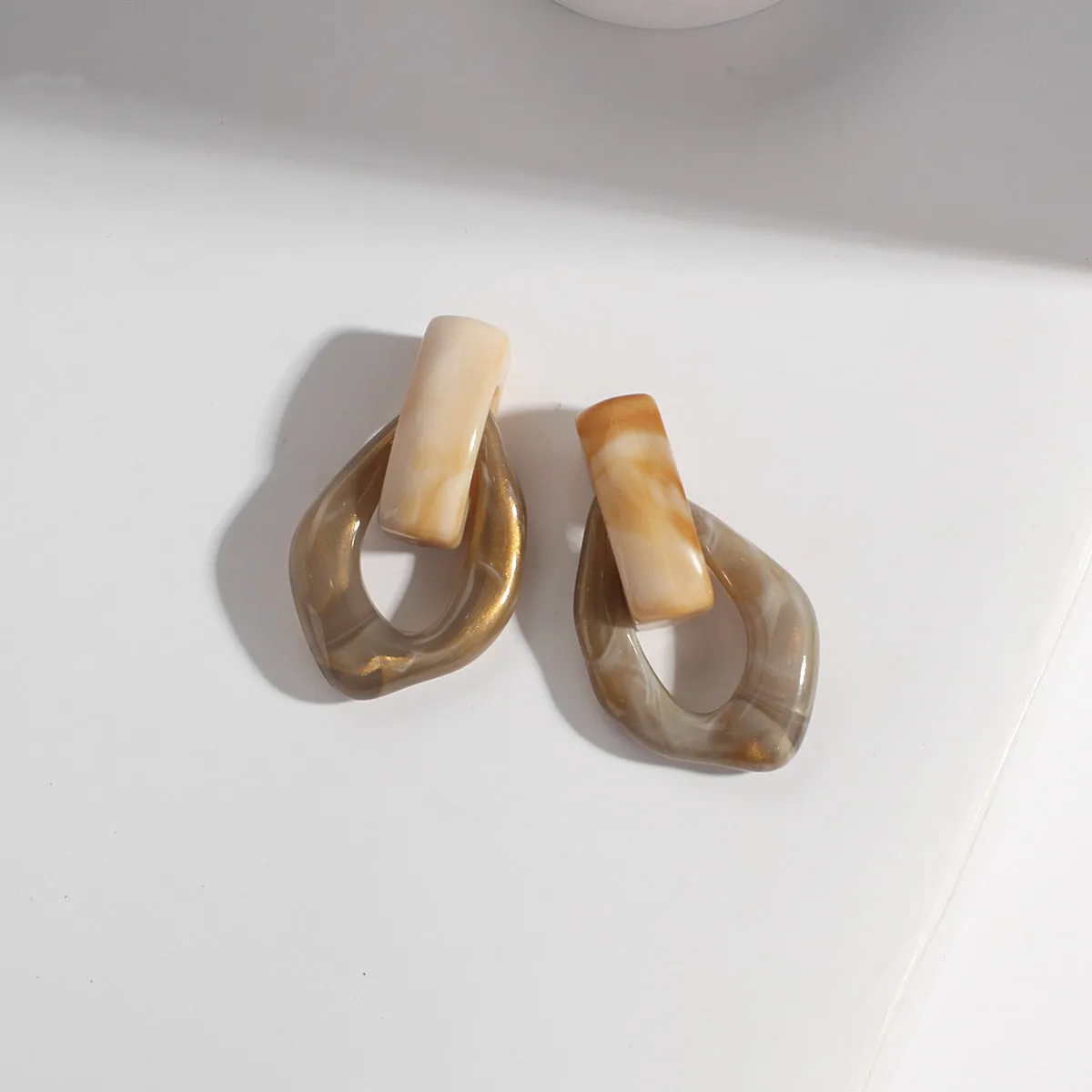 Chunky Clear Resin Colorful Earrings