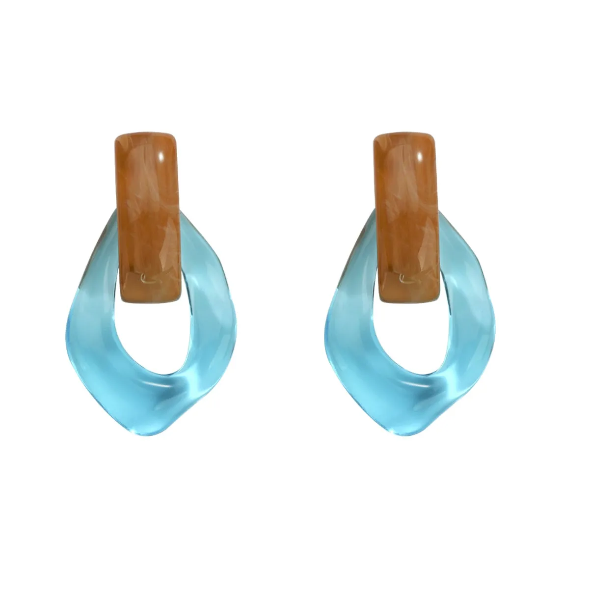 Chunky Clear Resin Colorful Earrings
