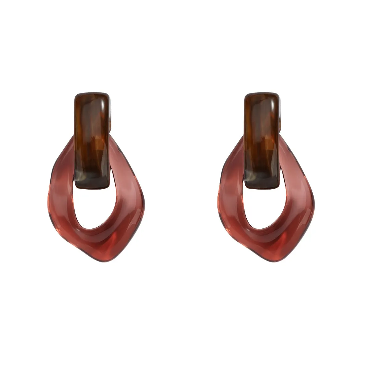 Chunky Clear Resin Colorful Earrings