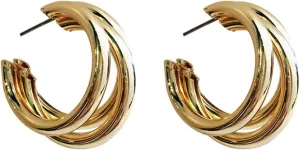 Chunky Gold Statement Earrings for Women,Sterling Sliver Posts Dangle Earrings Mothers Day Valentines Day Trendy Jewelry Gift