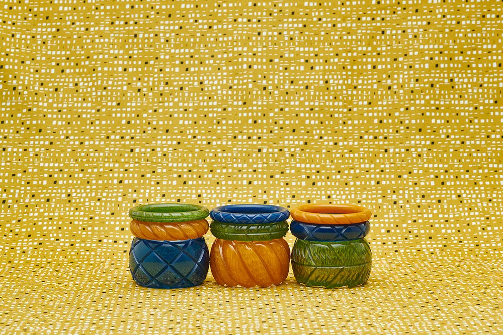 Chunky Golden Ink Fakelite Bangle