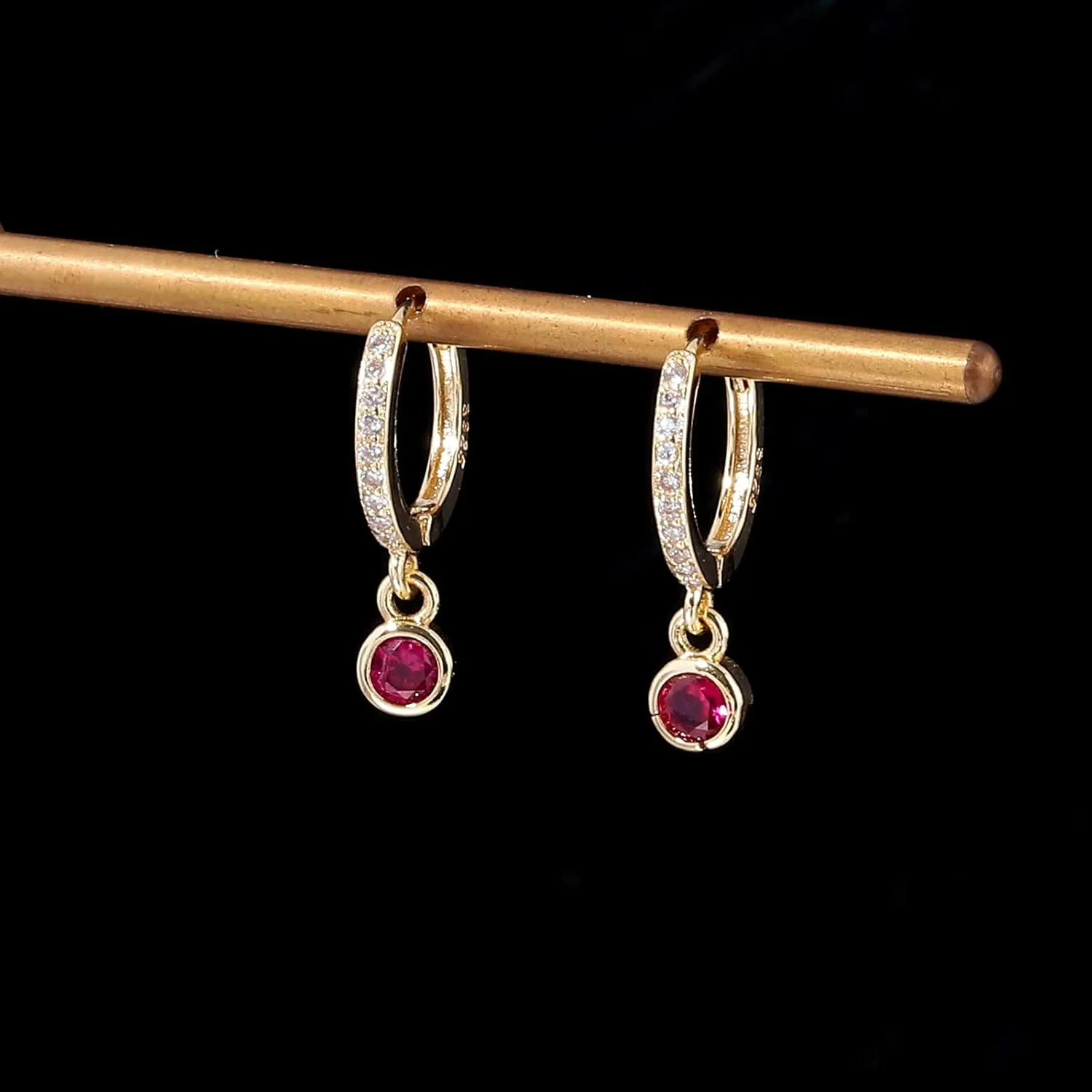 CiNily Small Dangle Hoop Earrings for Women Girls,14K White Gold Mini Huggie Hoop Earrings Hypoallergenic Diamond Drop Earrings Dainty Cute Cubic Zirconia Dangle Hoops Jewelry Gifts