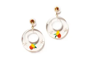 Citrus Clear Drop Hoop Earrings