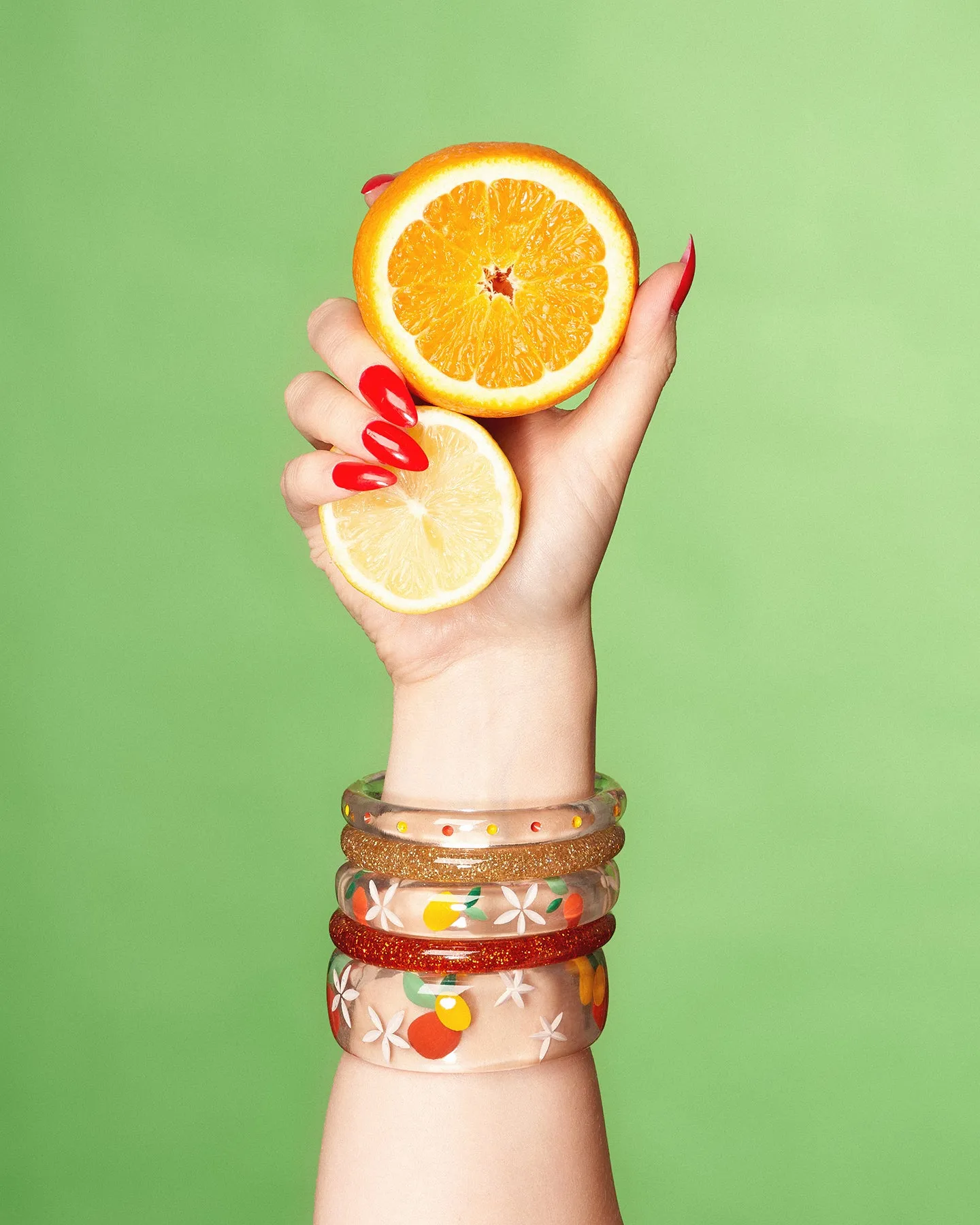 Citrus Clear Drop Hoop Earrings