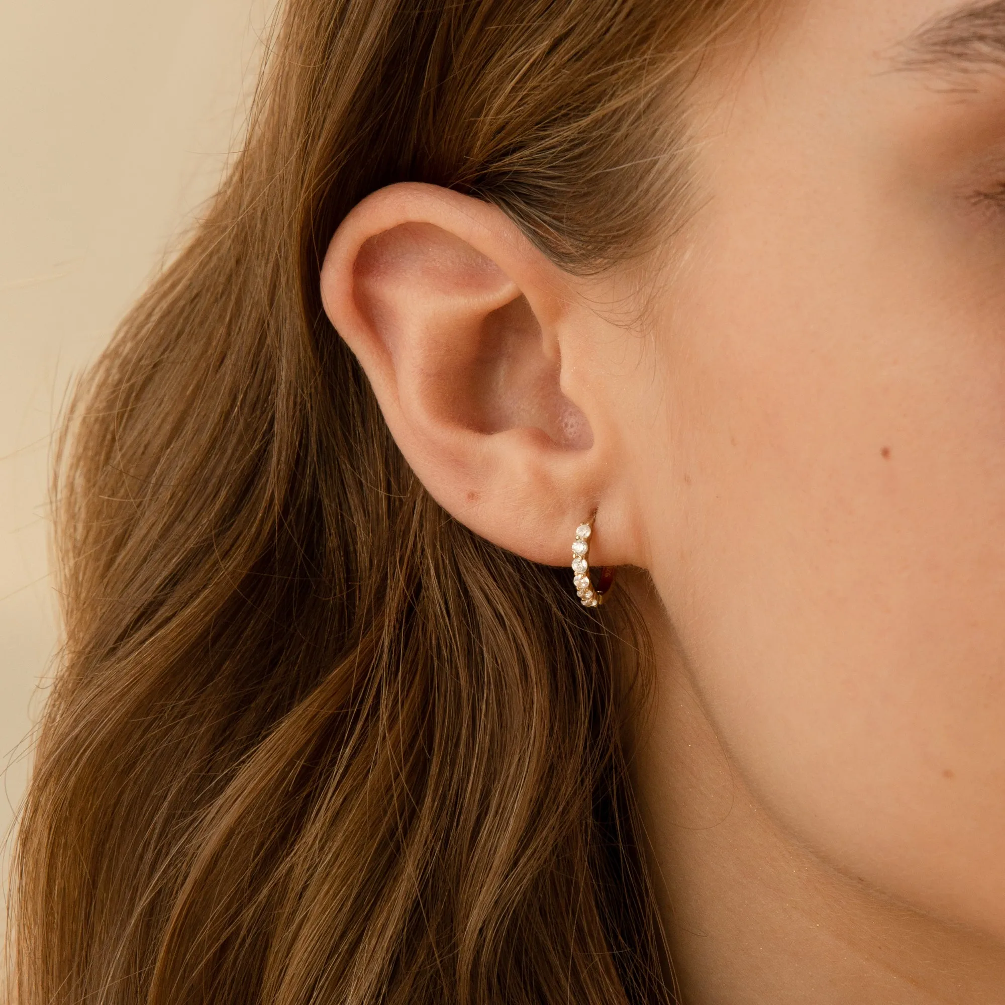 Classic CZ Huggie Hoop Earrings
