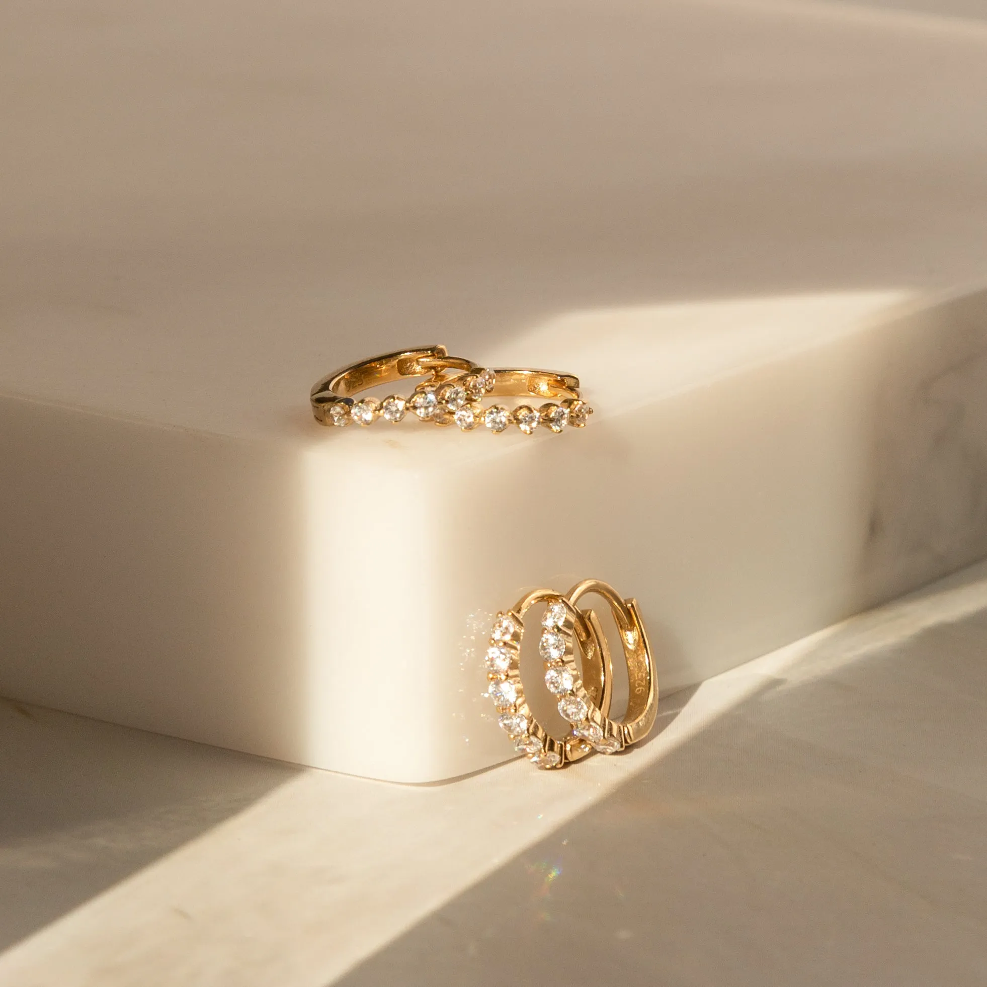 Classic CZ Huggie Hoop Earrings