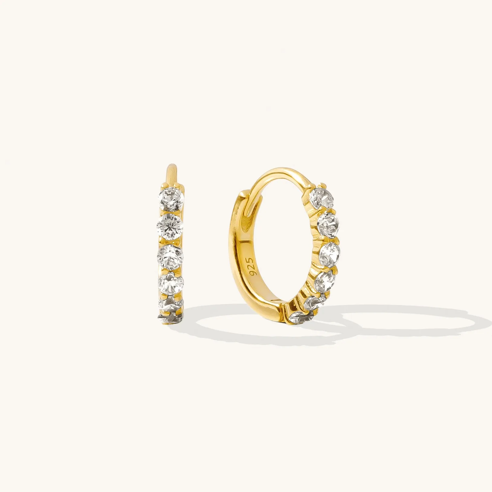 Classic CZ Huggie Hoop Earrings