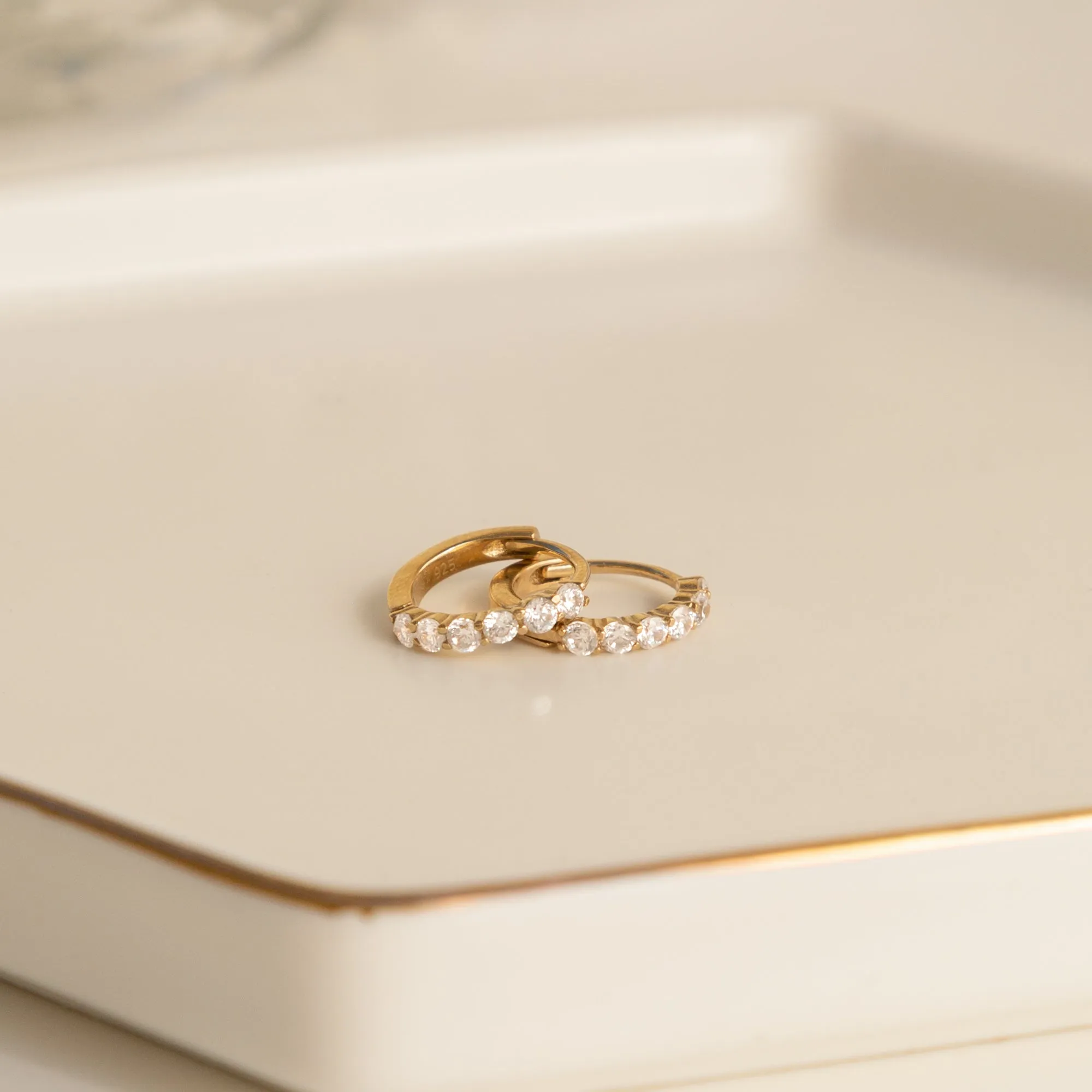 Classic CZ Huggie Hoop Earrings