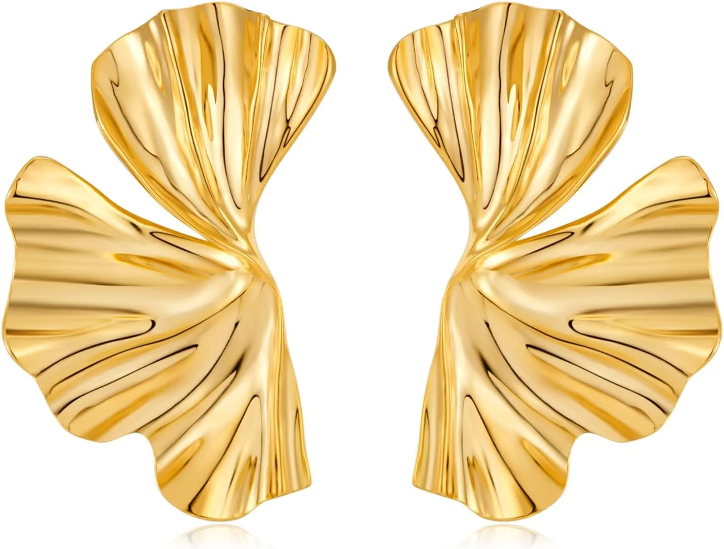 CLASSYZINT Gold Floral Earrings for Women Boho Hypoallergenic Jewelry 4 Styles 3D Flower Studs Everyday Elegant Earrings for Sensitive Ears