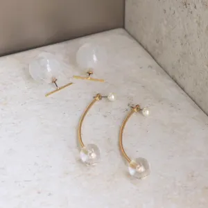 Clear Ball Statement Earrings