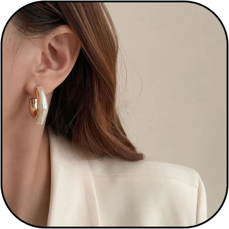 Clear Hoop Earrings for Women Lucite Earrings Transparent Resin Rectangle Earrings Irregular Ice Cube Earrings Gold Huggie Earrings Jewelry