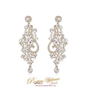 Clear Royal Crystal Statement 18K Gold Plated Earring