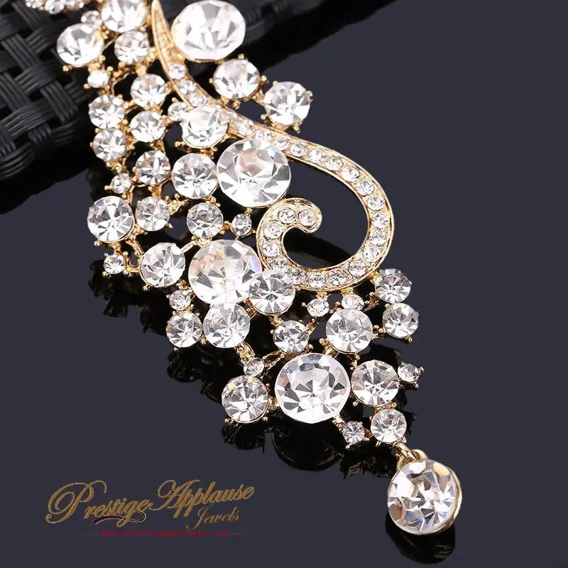 Clear Royal Crystal Statement 18K Gold Plated Earring