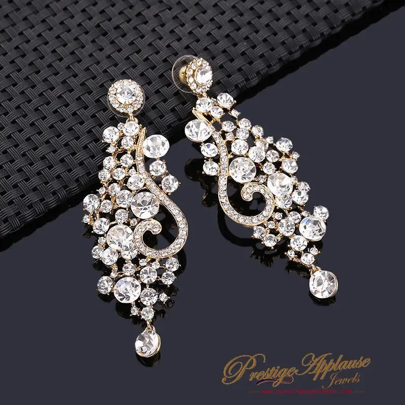 Clear Royal Crystal Statement 18K Gold Plated Earring