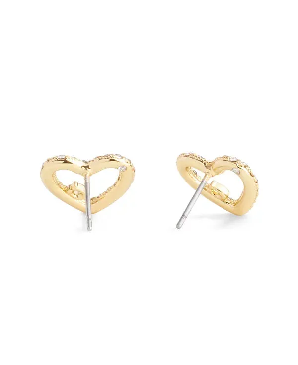 Coach Signature Pavé Heart Stud Earrings