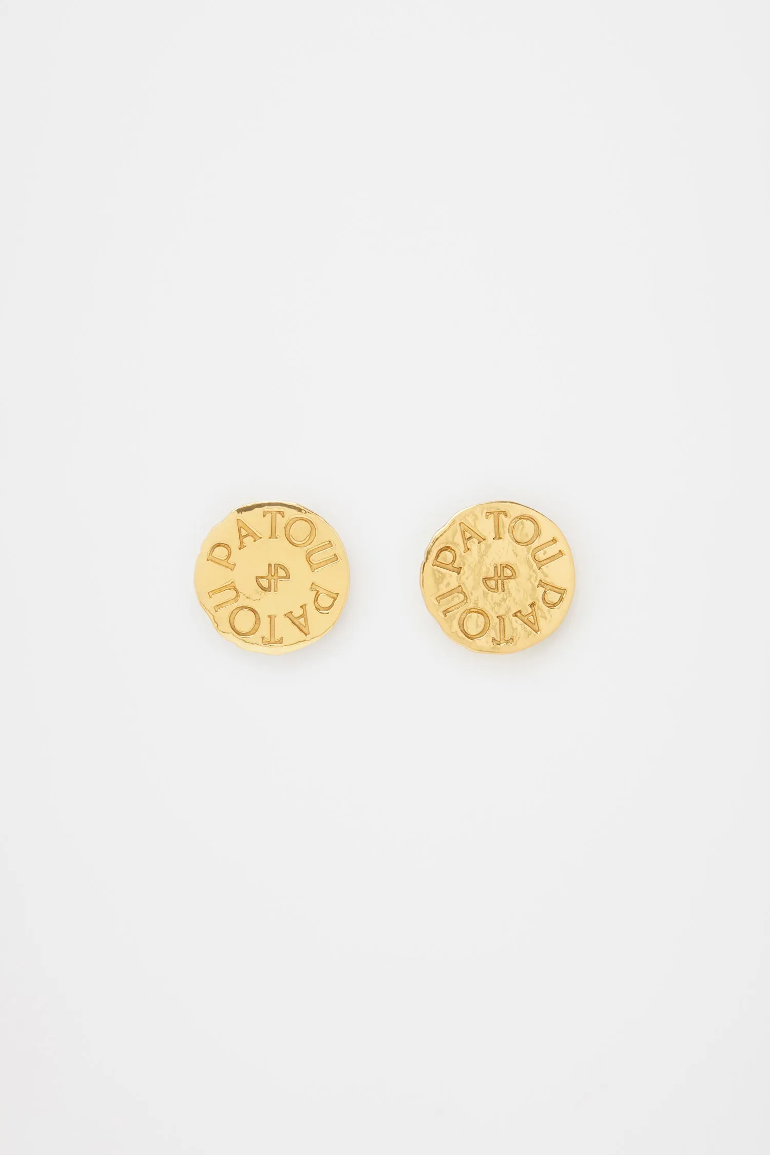 Coin clip earrings in gold-plated brass