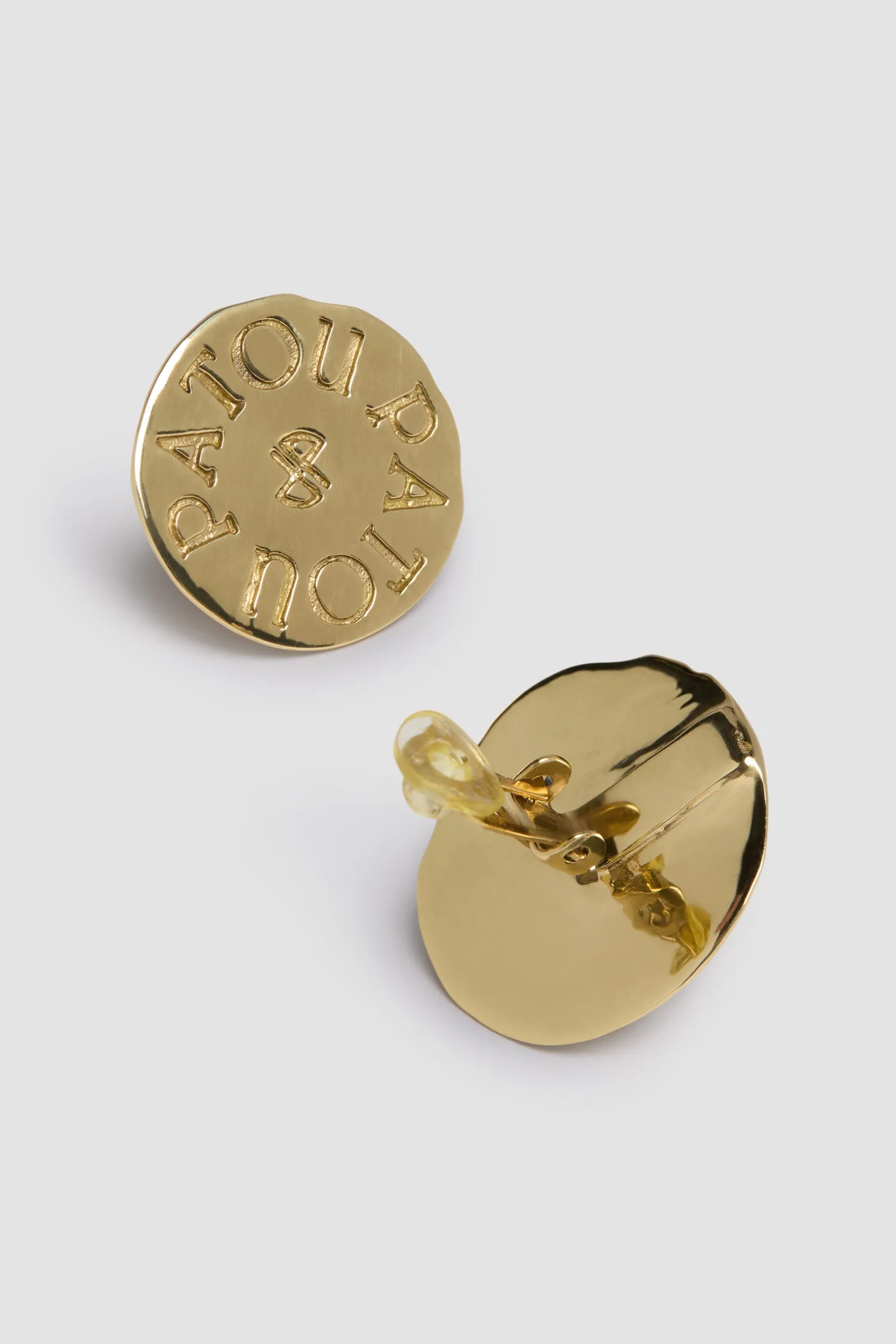 Coin clip earrings in gold-plated brass