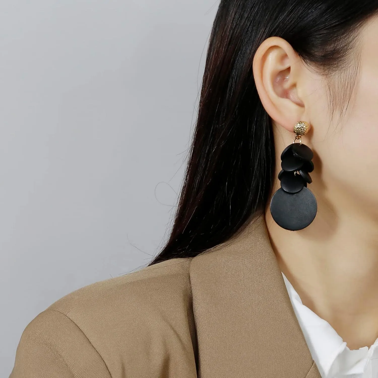 Colorful Layered Wooden Earrings, Bohemian Dangle Drop Earrings for Women