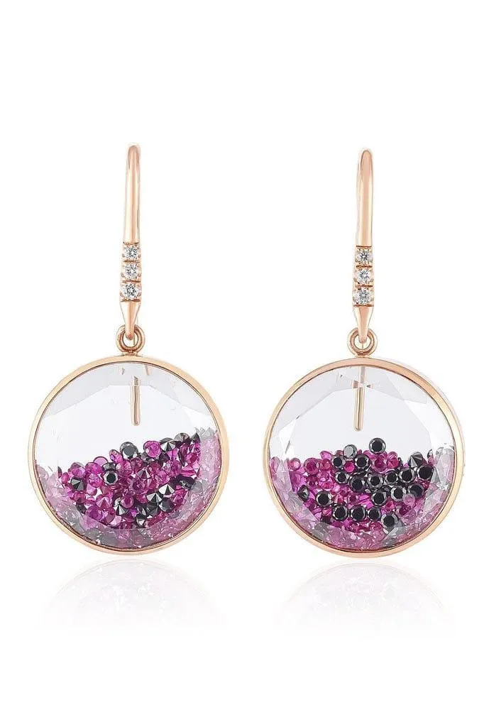 Core 15 Ruby and Black Diamond Earrings