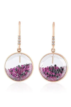 Core 15 Ruby and Black Diamond Earrings