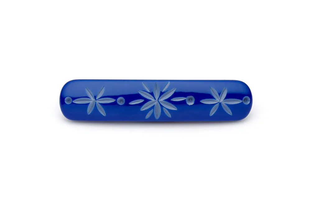 Cornflower Carved Hair Barrette