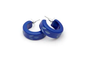 Cornflower Carved Hoop Earrings