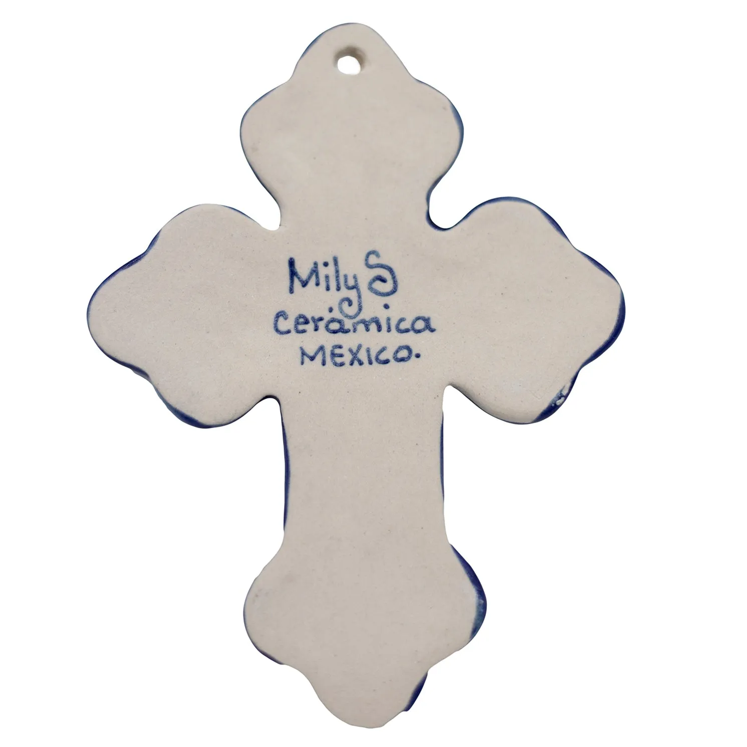 Coyoacán Hand-Painted Ceramic Small Wall Cross